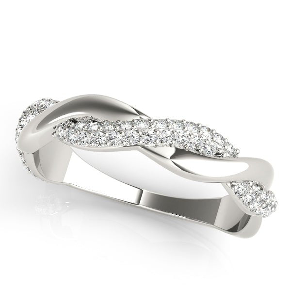 0.40CTW 14K Gold Multi - Row Twisted Design Pave Diamond Band - Diamond Ring - Design Jewellers Edmonton