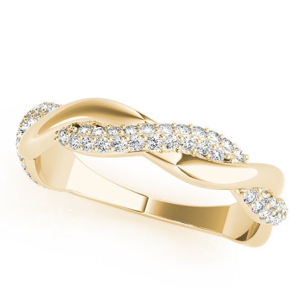 0.40CTW 14K Gold Multi - Row Twisted Design Pave Diamond Band - Diamond Ring - Design Jewellers Edmonton