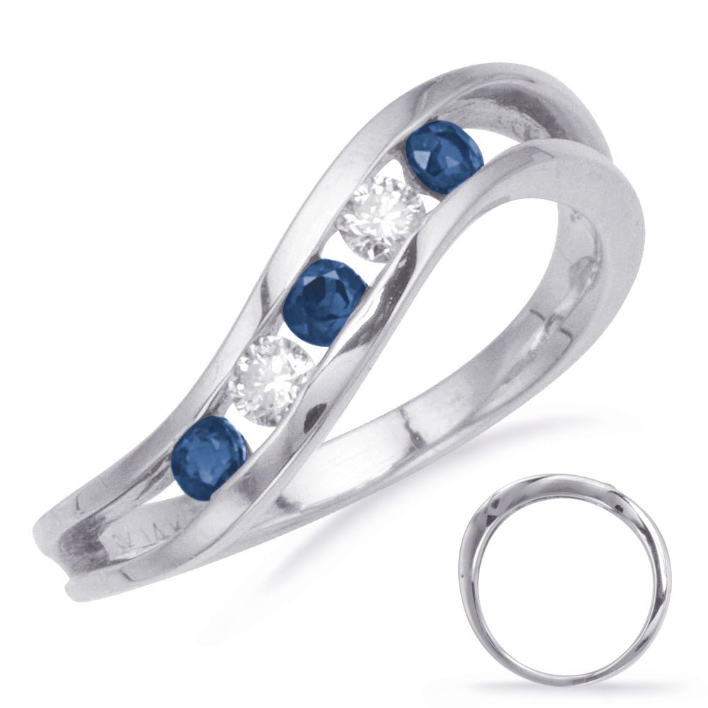 0.42 ctw. WHITE GOLD SAPPHIRE & DIAMOND CHANNEL SET BAND