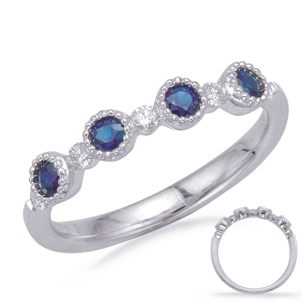 0.44 ctw. WHITE GOLD SAPPHIRE & DIAMOND RING