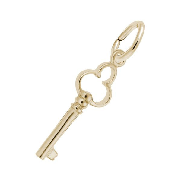 Antique Trefoil Key Accent Charm - View 1