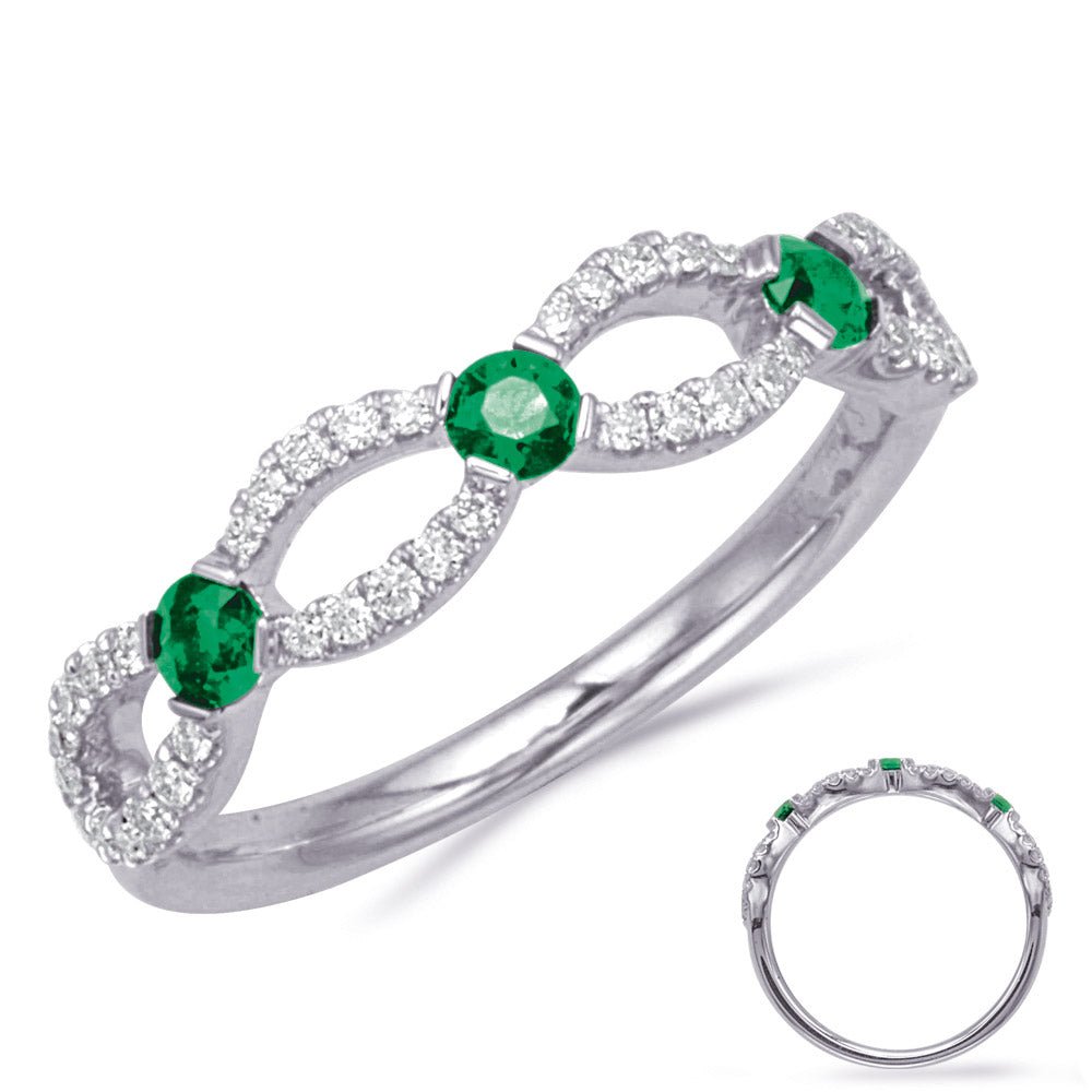0.50 ctw. WHITE GOLD EMERALD & DIAMOND RING