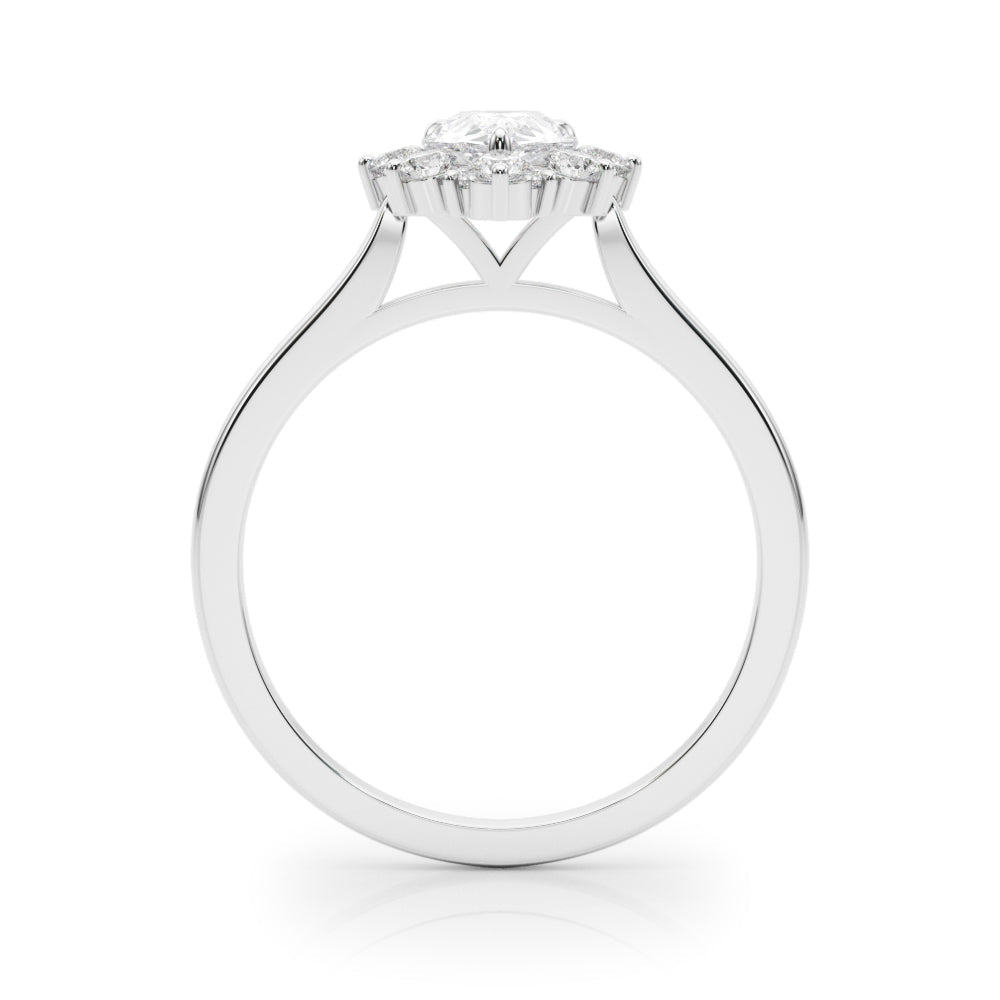 0.50CT 14K Pear Shape Diamond With a Floral Cluster Halo Design - Luxury Rings - Design Jewellers Edmonton