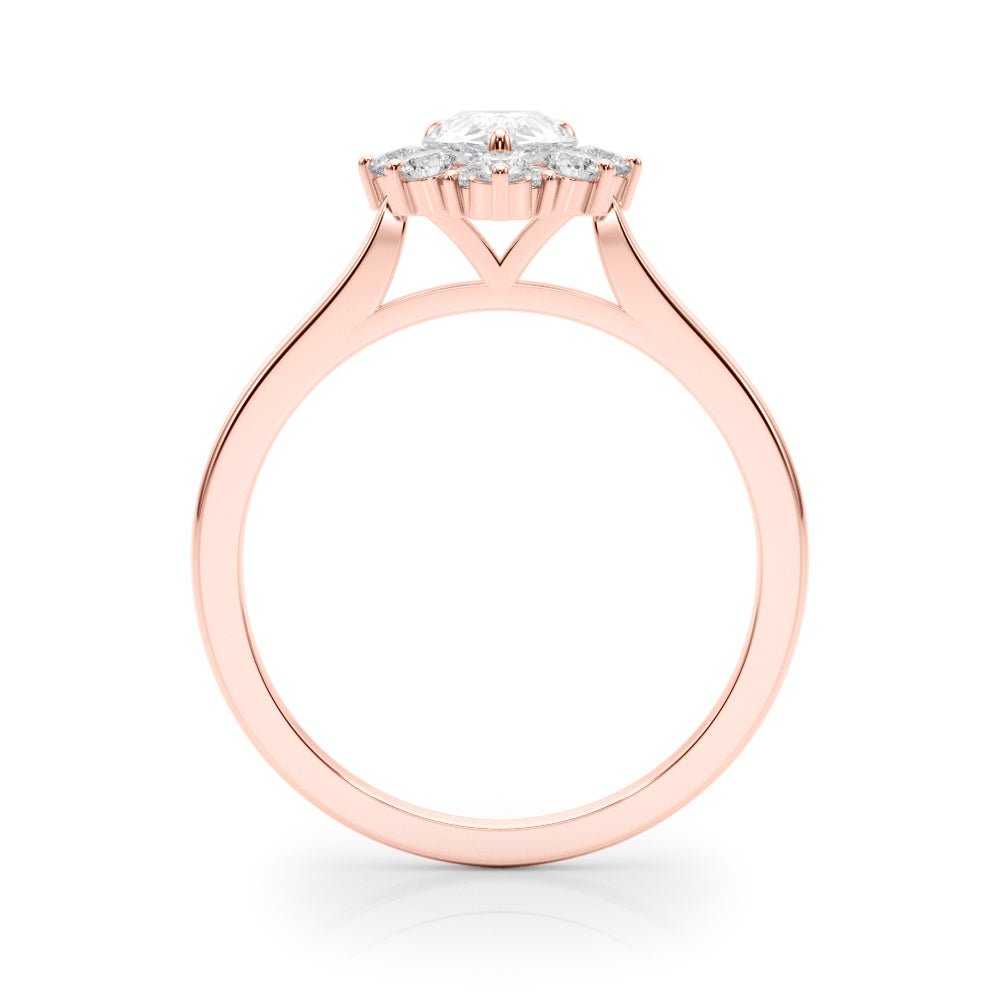0.50CT 14K Pear Shape Diamond With a Floral Cluster Halo Design - Luxury Rings - Design Jewellers Edmonton