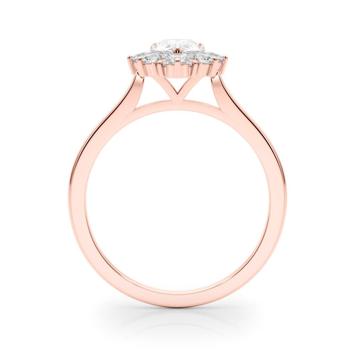 0.50CT 14K Pear Shape Diamond With a Floral Cluster Halo Design - Luxury Rings - Design Jewellers Edmonton