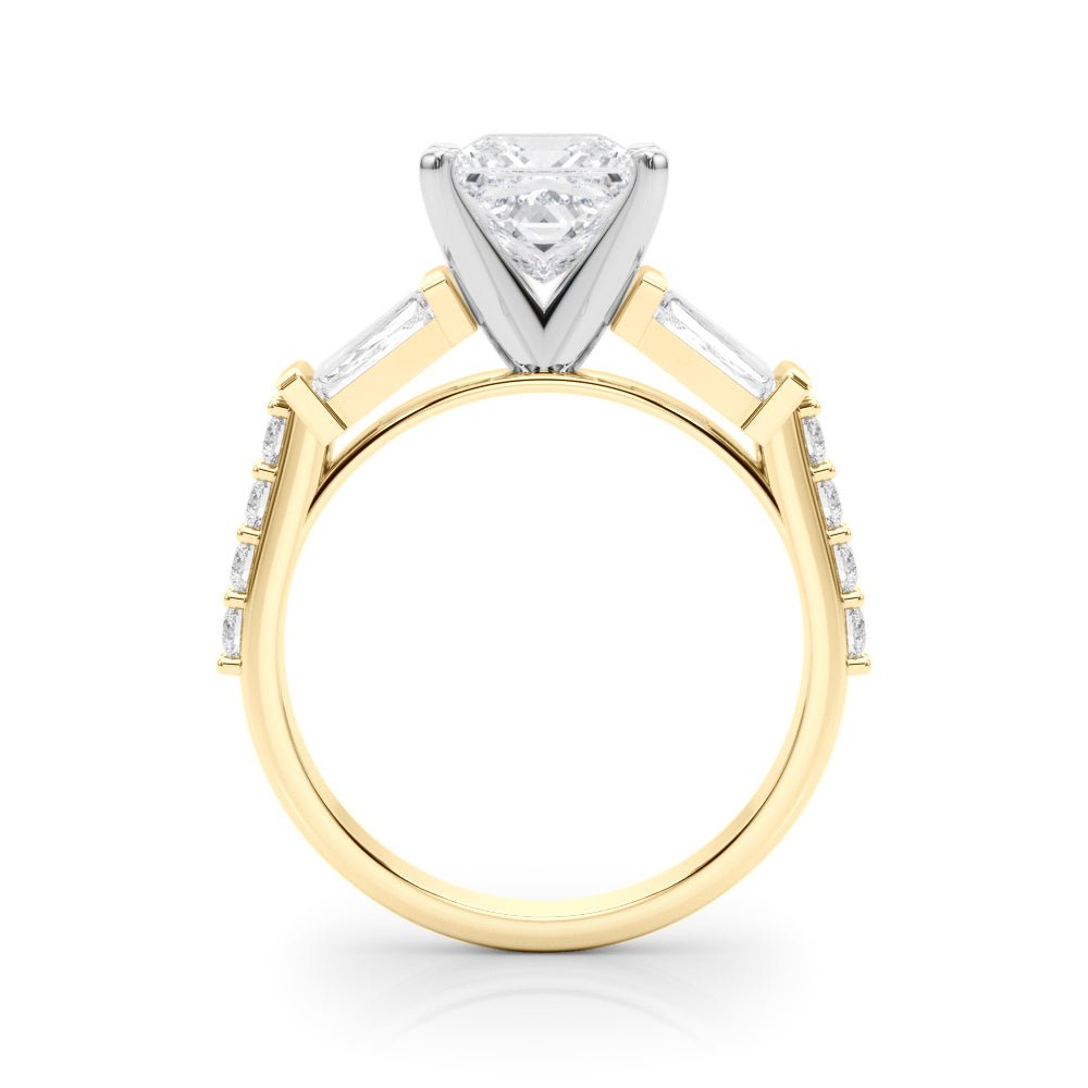 0.50CT 14K Princess Cut Diamond Design With Baguette Diamonds - Engagement rings - Design Jewellers Edmonton