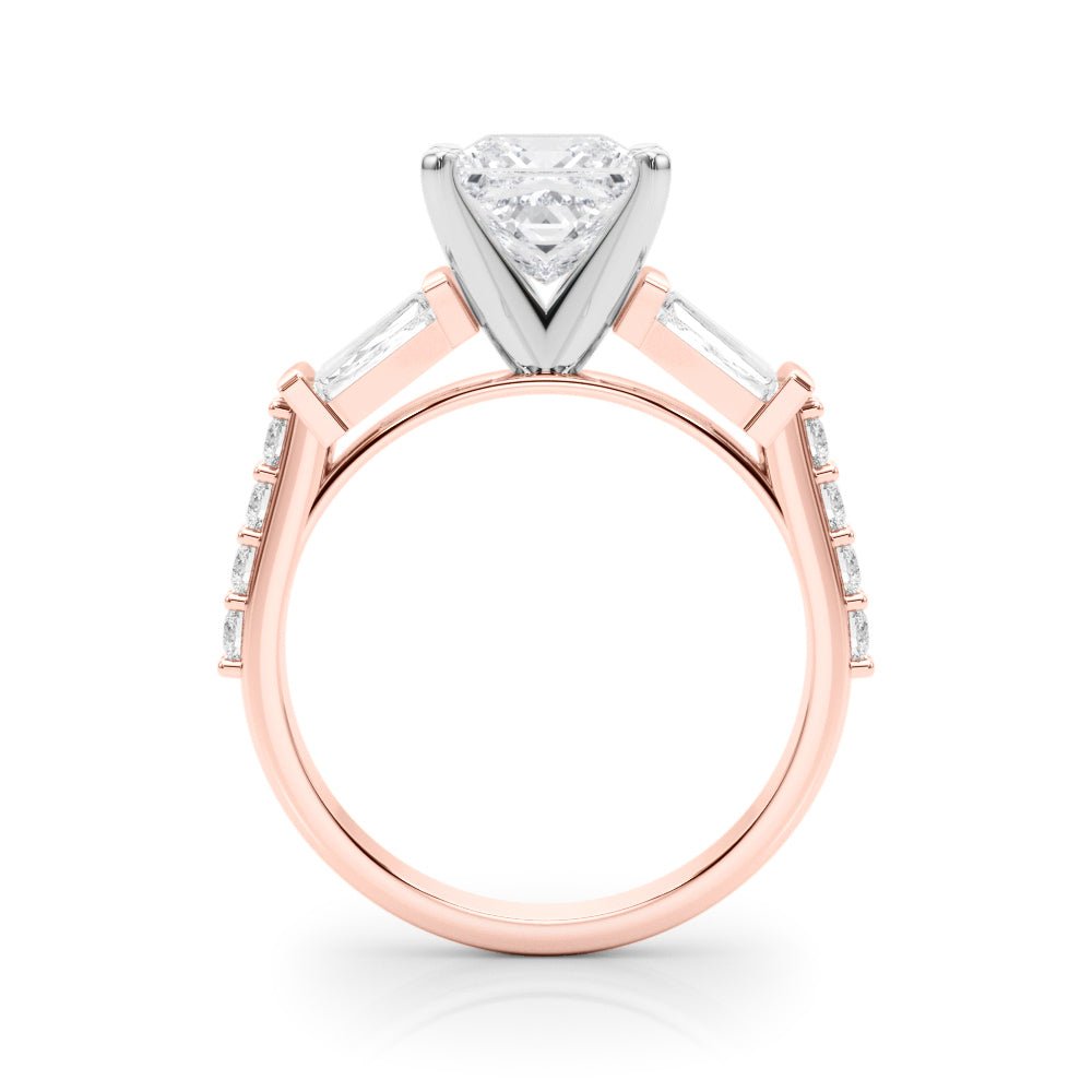 0.50CT 14K Princess Cut Diamond Design With Baguette Diamonds - Engagement rings - Design Jewellers Edmonton