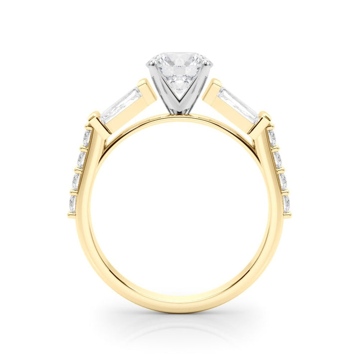 0.50CT 14K Round Brilliant Diamond Design With Baguette Diamonds - Engagement rings - Design Jewellers Edmonton