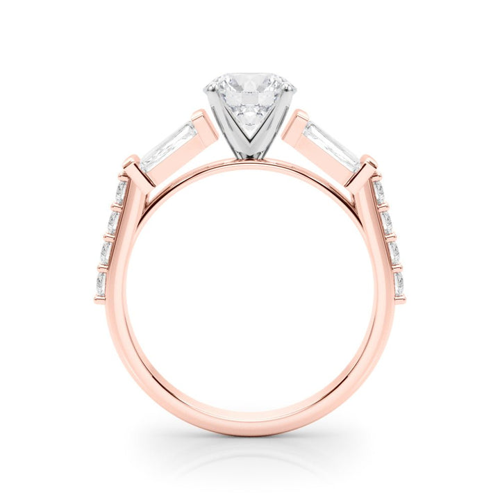 0.50CT 14K Round Brilliant Diamond Design With Baguette Diamonds - Engagement rings - Design Jewellers Edmonton