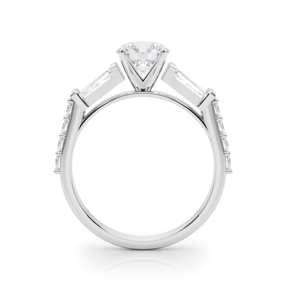 0.50CT 14K Round Brilliant Diamond Design With Baguette Diamonds - Engagement rings - Design Jewellers Edmonton