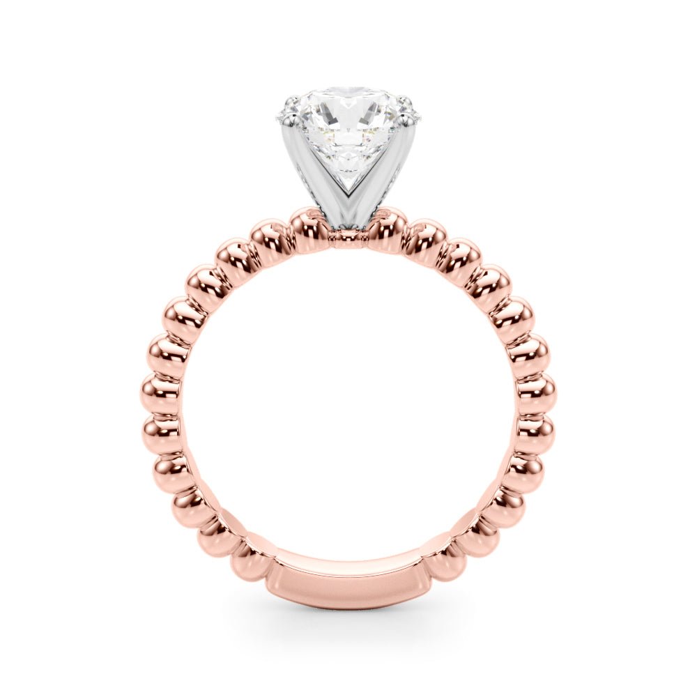 0.50CT 14K Solitaire Diamond Ring With Fancy Bead Design Shoulders - Engagement rings - Design Jewellers Edmonton