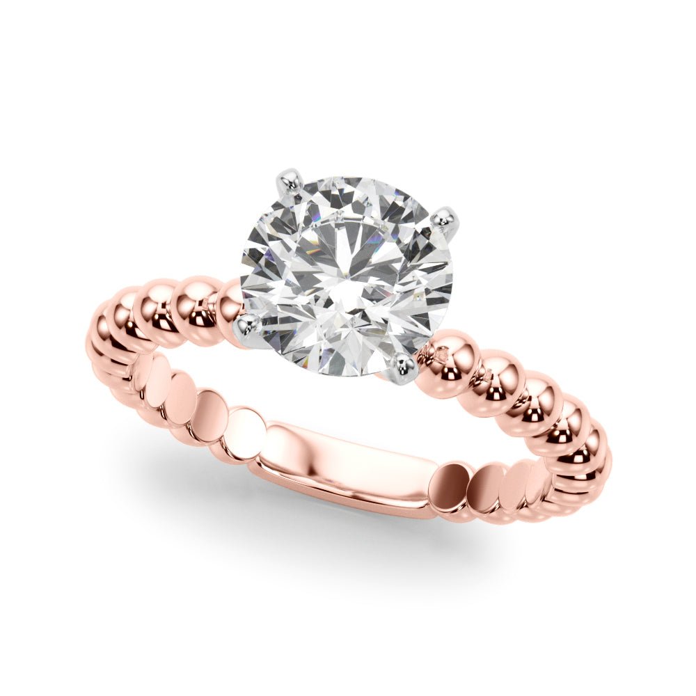 0.50CT 14K Solitaire Diamond Ring With Fancy Bead Design Shoulders - Engagement rings - Design Jewellers Edmonton