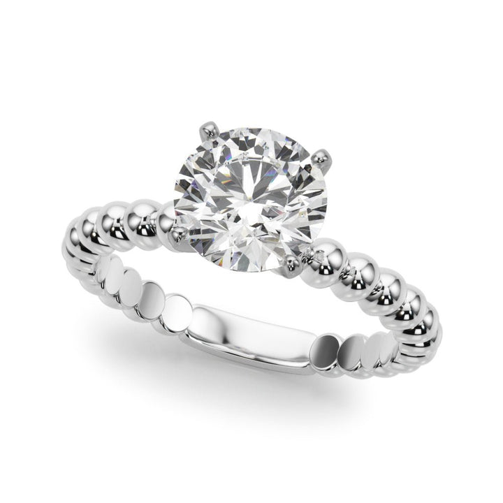 0.50CT 14K Solitaire Diamond Ring With Fancy Bead Design Shoulders - Engagement rings - Design Jewellers Edmonton
