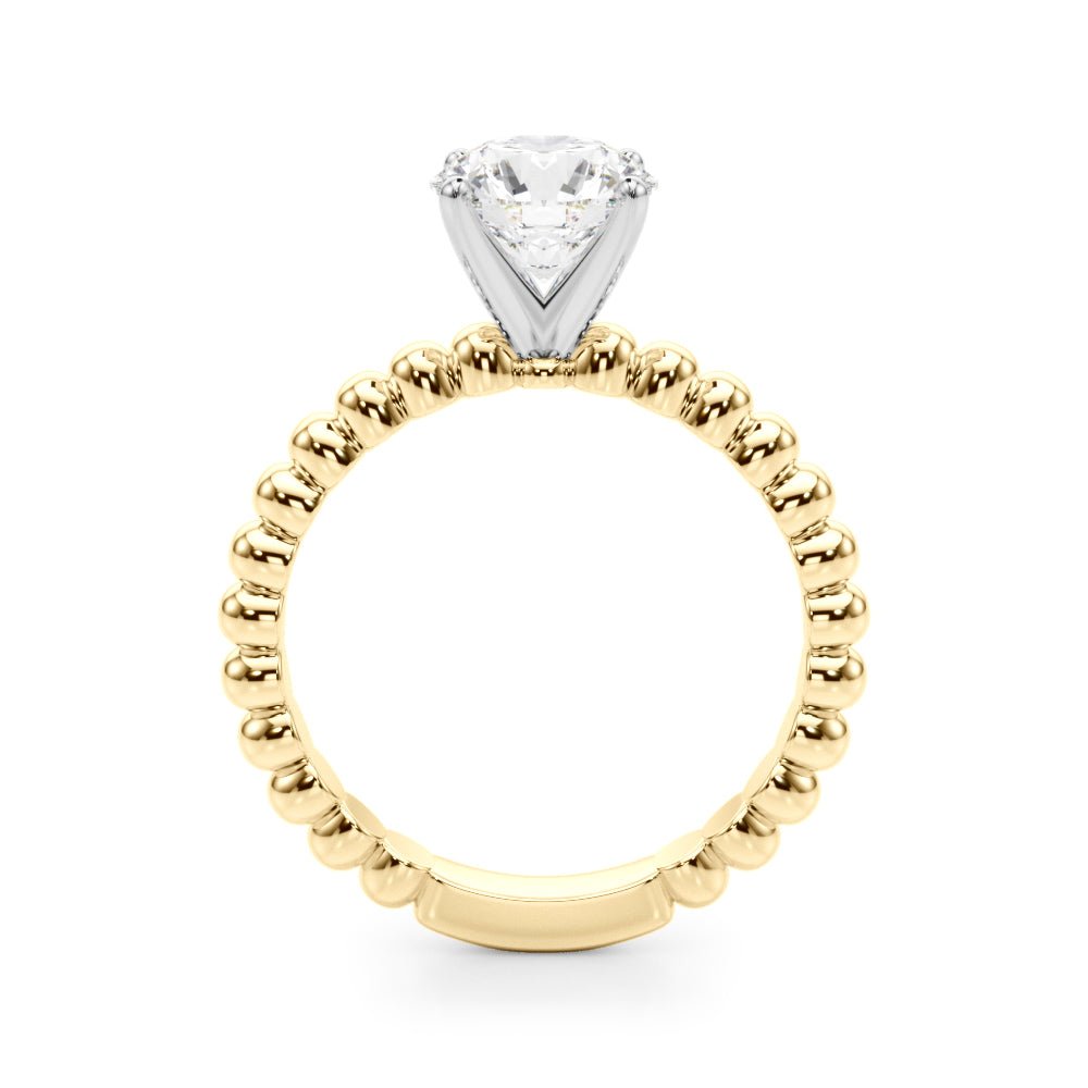 0.50CT 14K Solitaire Diamond Ring With Fancy Bead Design Shoulders - Engagement rings - Design Jewellers Edmonton