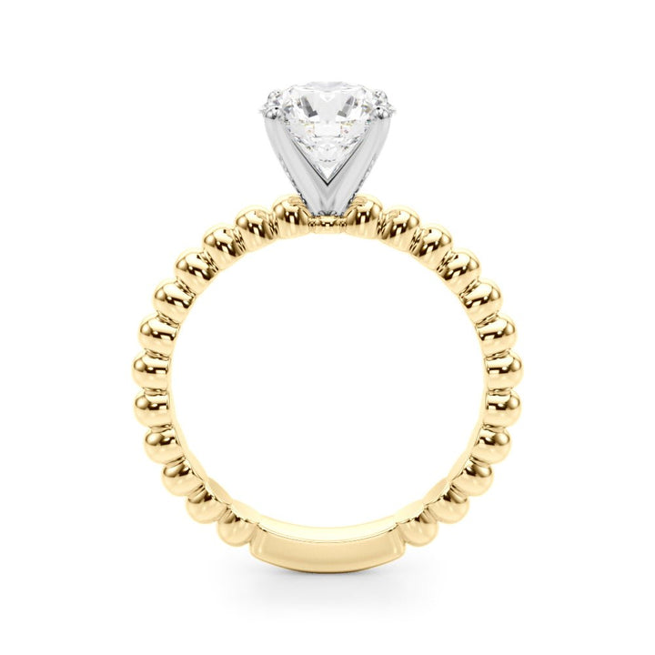 0.50CT 14K Solitaire Diamond Ring With Fancy Bead Design Shoulders - Engagement rings - Design Jewellers Edmonton