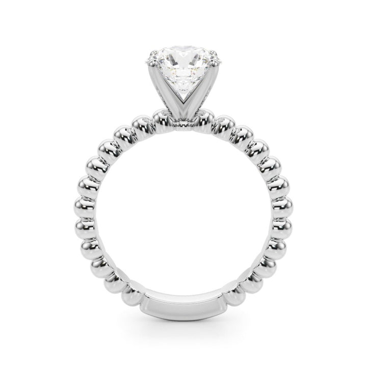 0.50CT 14K Solitaire Diamond Ring With Fancy Bead Design Shoulders - Engagement rings - Design Jewellers Edmonton