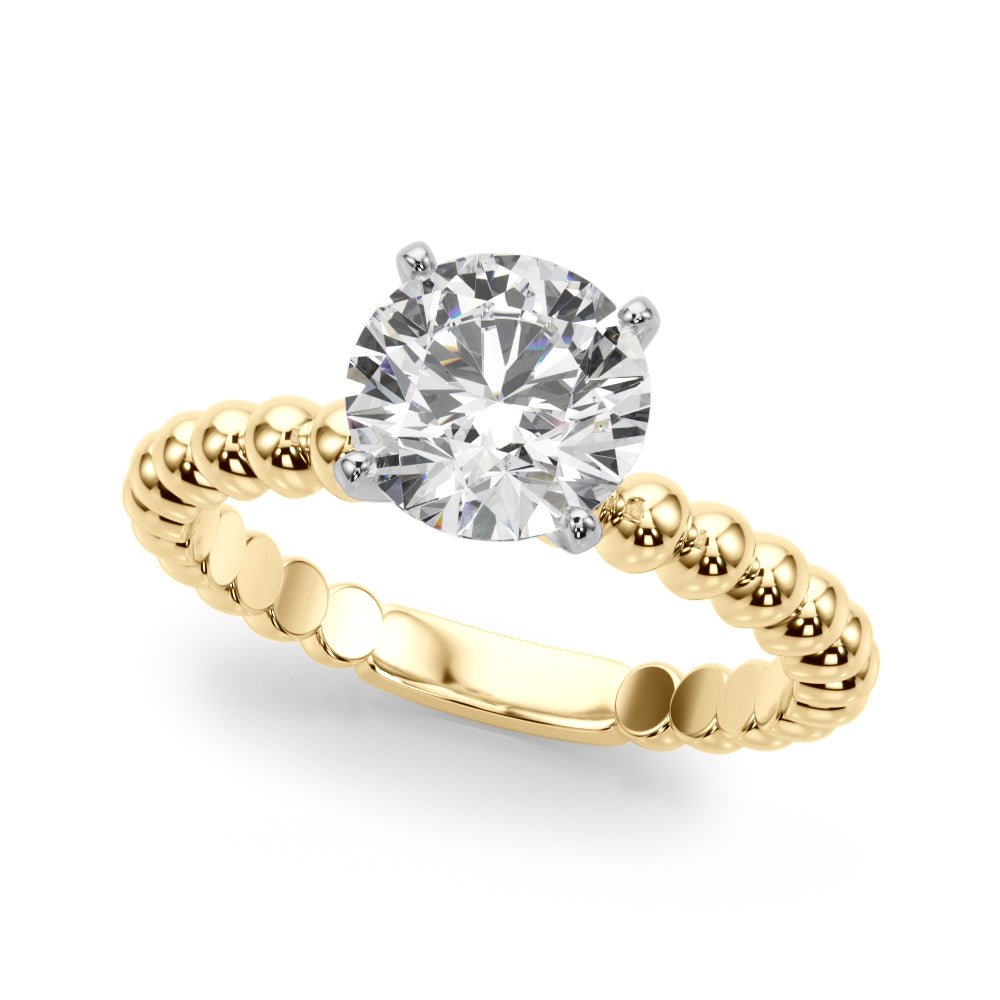 0.50CT 14K Solitaire Diamond Ring With Fancy Bead Design Shoulders - Engagement rings - Design Jewellers Edmonton