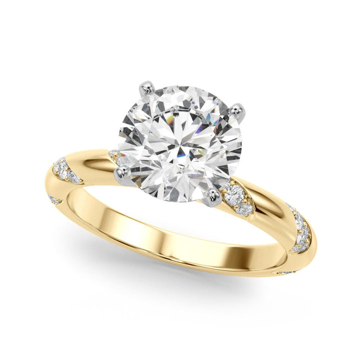 0.50CT 14K t. Gold Solitaire with Diamond Accented Shoulders - Engagement rings - Design Jewellers Edmonton