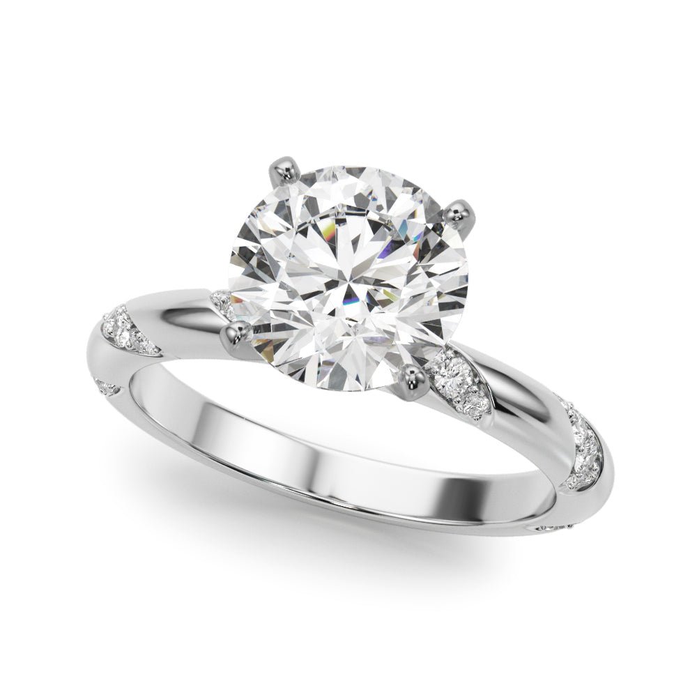 0.50CT 14K t. Gold Solitaire with Diamond Accented Shoulders