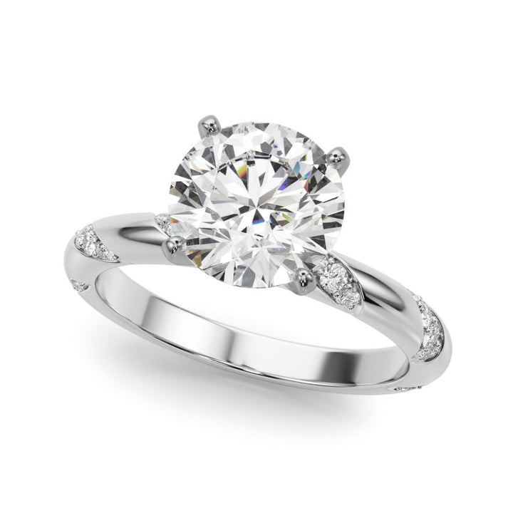 0.50CT 14K t. Gold Solitaire with Diamond Accented Shoulders - Engagement rings - Design Jewellers Edmonton