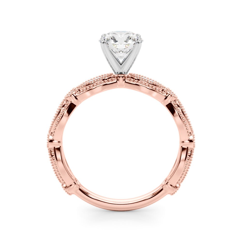 0.50CT 14K T Round Brilliant Cut Diamond Vintage Engagement Ring Design - Luxury Rings - Design Jewellers Edmonton