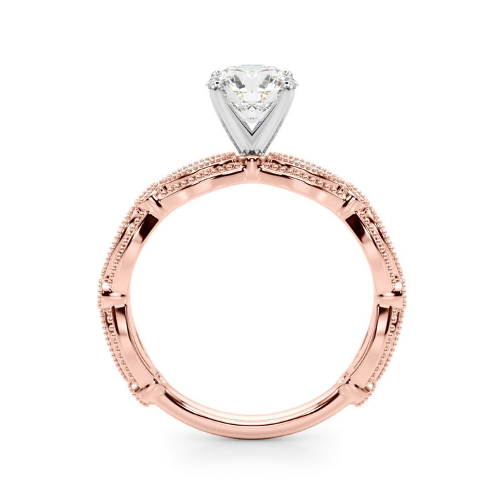 0.50CT 14K T Round Brilliant Cut Diamond Vintage Engagement Ring Design - Luxury Rings - Design Jewellers Edmonton