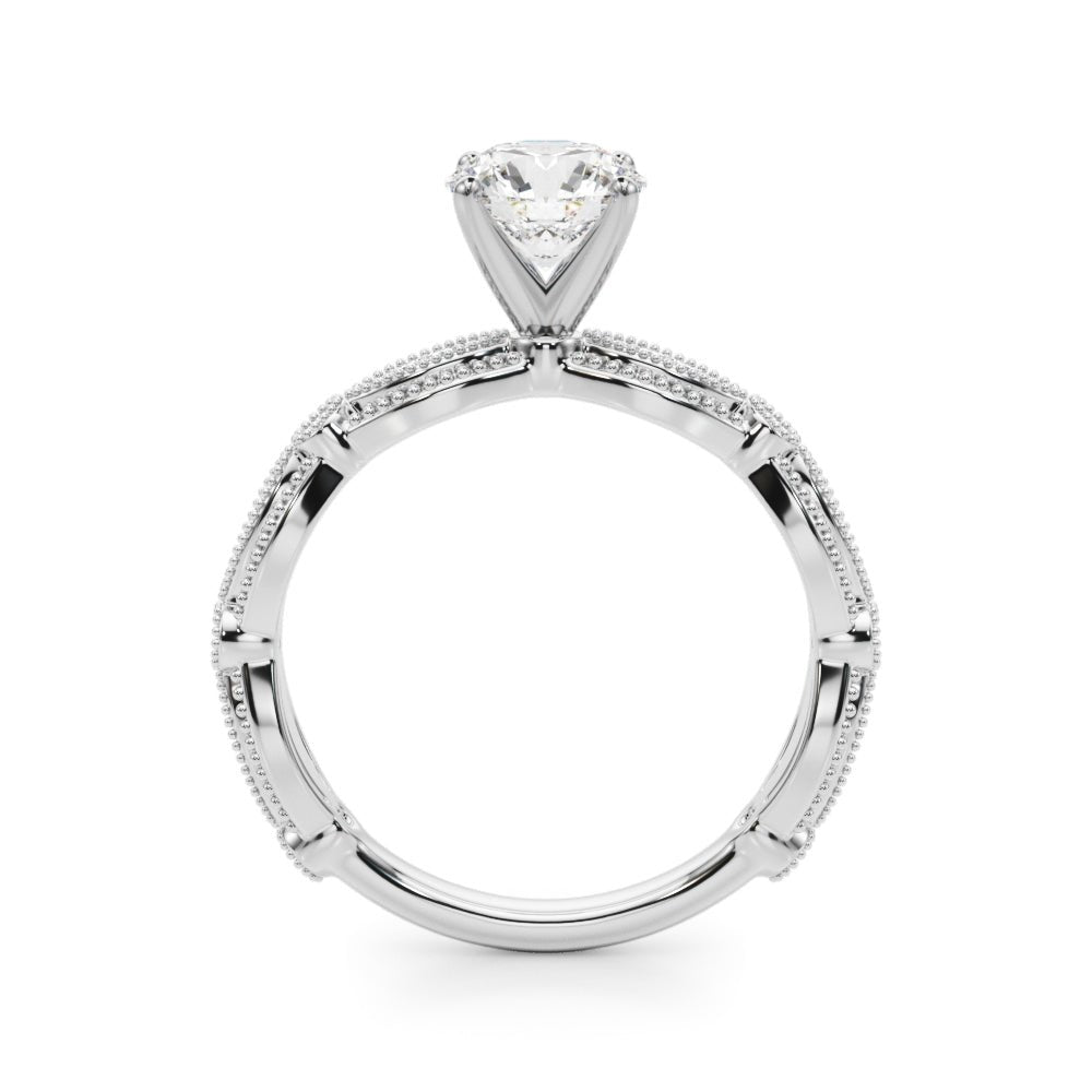 0.50CT 14K T Round Brilliant Cut Diamond Vintage Engagement Ring Design - Luxury Rings - Design Jewellers Edmonton