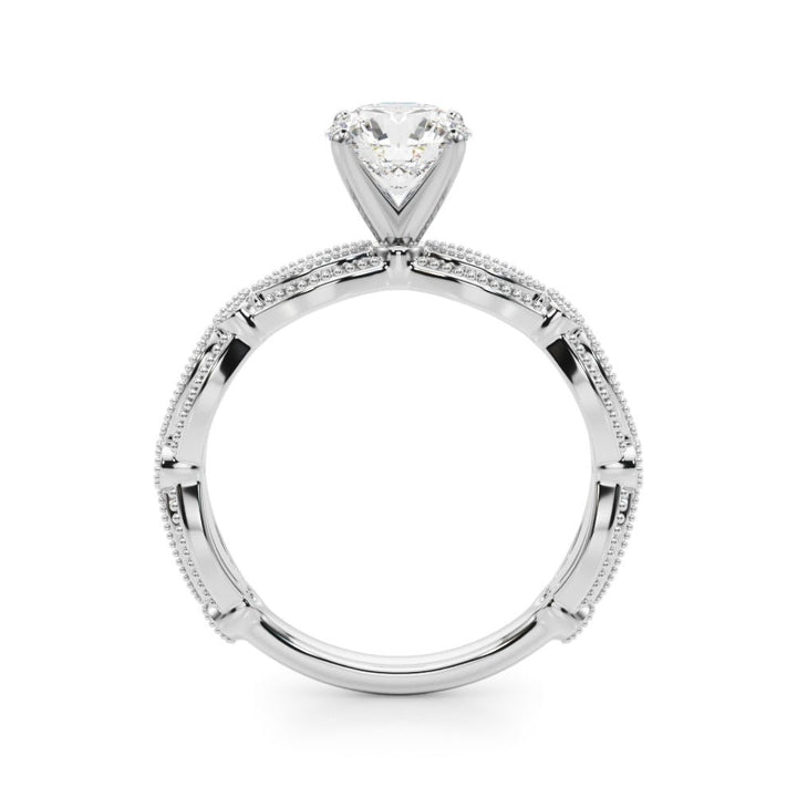 0.50CT 14K T Round Brilliant Cut Diamond Vintage Engagement Ring Design - Luxury Rings - Design Jewellers Edmonton