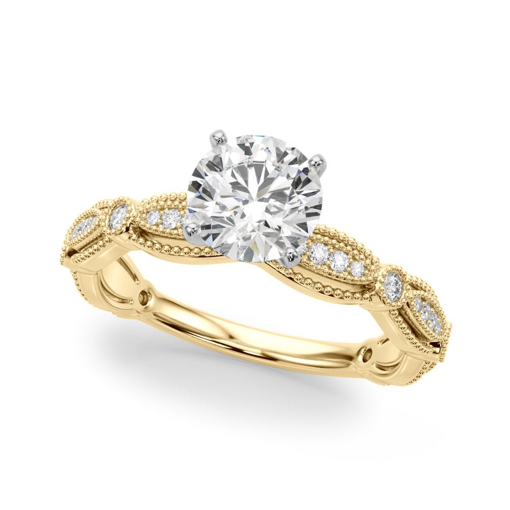 0.50CT 14K T Round Brilliant Cut Diamond Vintage Engagement Ring Design - Luxury Rings - Design Jewellers Edmonton