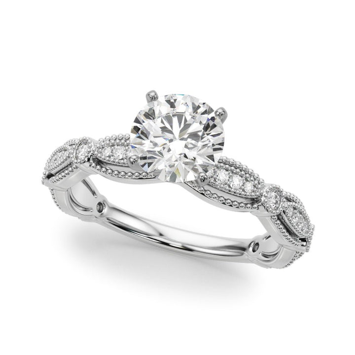 0.50CT 14K T Round Brilliant Cut Diamond Vintage Engagement Ring Design - Luxury Rings - Design Jewellers Edmonton