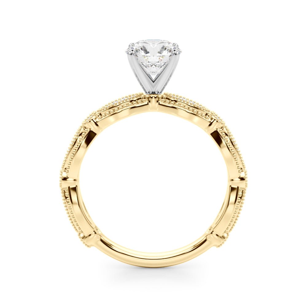 0.50CT 14K T Round Brilliant Cut Diamond Vintage Engagement Ring Design - Luxury Rings - Design Jewellers Edmonton