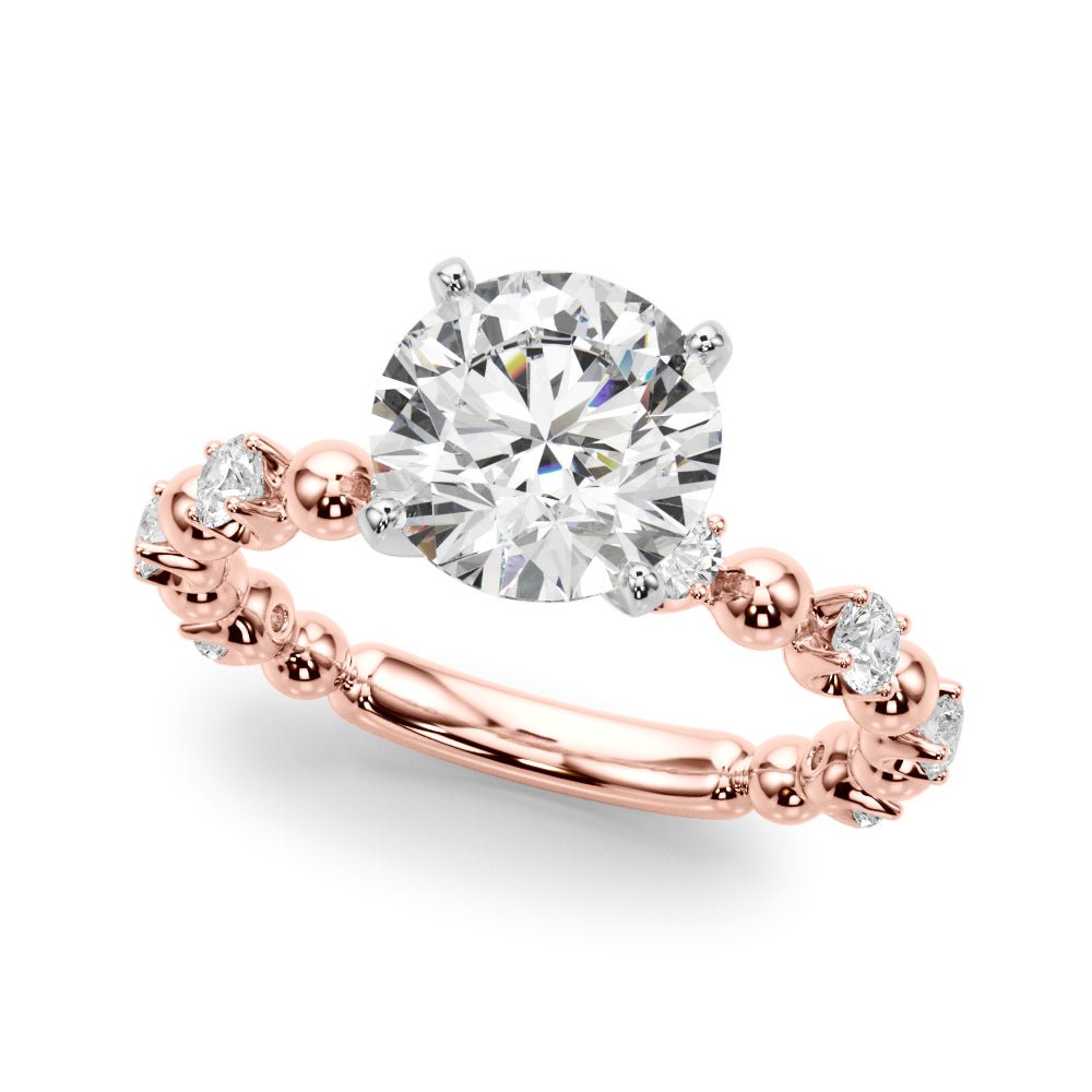 0.50CT 14K t. Round Brilliant Design with Fancy Shoulders - Engagement rings - Design Jewellers Edmonton