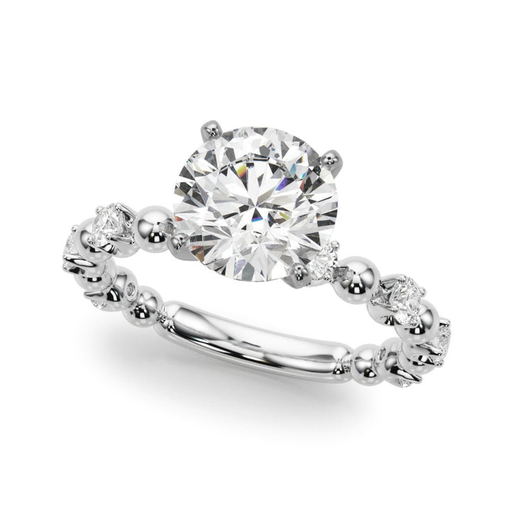 0.50CT 14K t. Round Brilliant Design with Fancy Shoulders - Engagement rings - Design Jewellers Edmonton