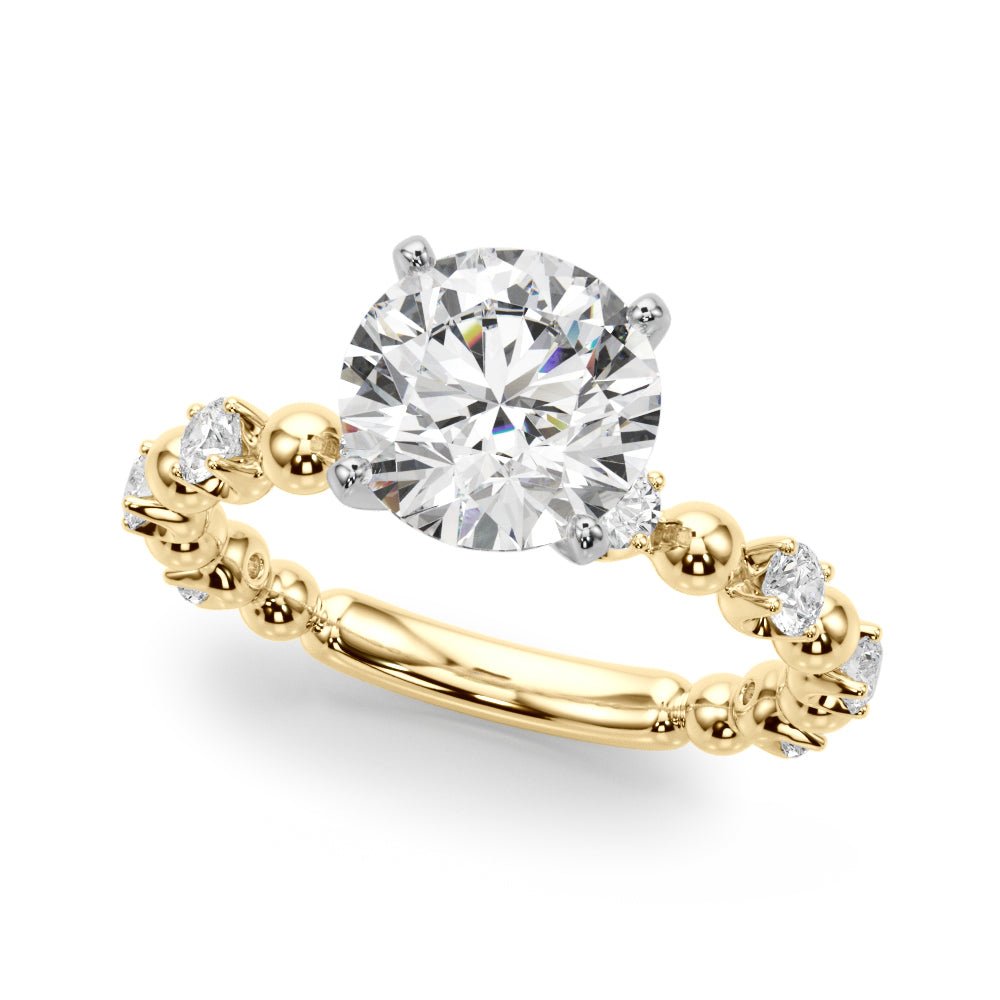 0.50CT 14K t. Round Brilliant Design with Fancy Shoulders - Engagement rings - Design Jewellers Edmonton