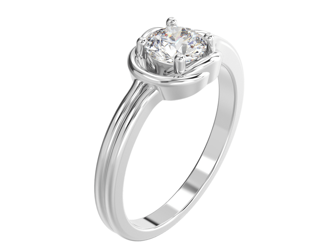 0.50CT Custom Diamond Floral Solitaire Design