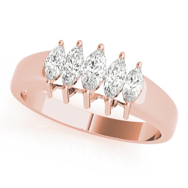 0.50CTW 14K Gold 5 Stone Marquise Cut Diamond Band - Diamond Ring - Design Jewellers Edmonton