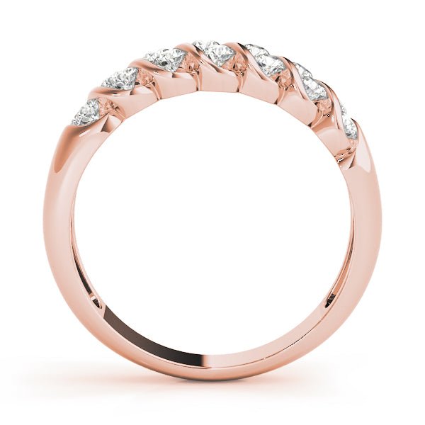 0.50CTW 14K Gold Double Row Angle Set Round Brilliant Diamond Band - Diamond Ring - Design Jewellers Edmonton
