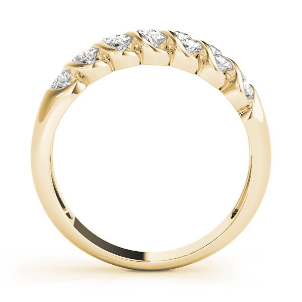 0.50CTW 14K Gold Double Row Angle Set Round Brilliant Diamond Band - Diamond Ring - Design Jewellers Edmonton