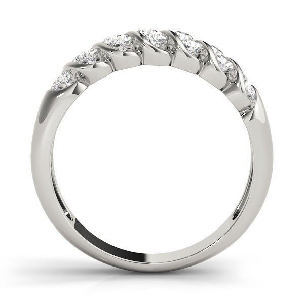 0.50CTW 14K Gold Double Row Angle Set Round Brilliant Diamond Band - Diamond Ring - Design Jewellers Edmonton