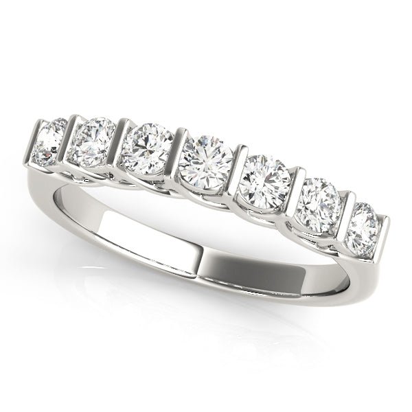 0.50CTW 14K  Gold Multi Stone Round Brilliant Cut Bar Set Diamond Band