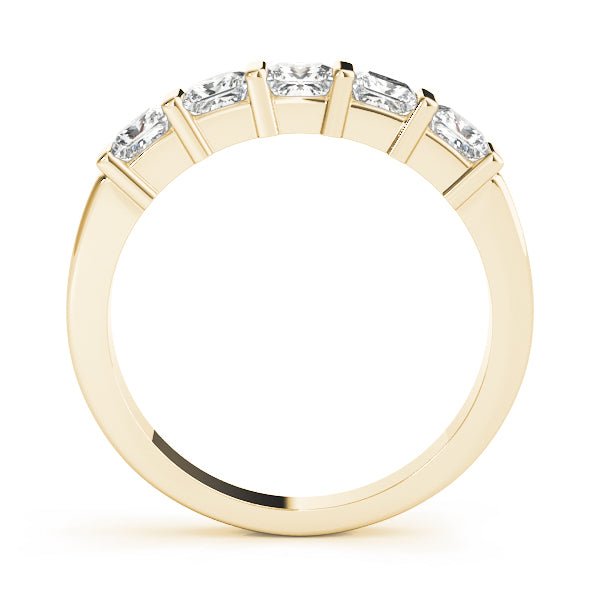 0.50CTW 14K Gold Princess Cut Bar Set 5 Stone Diamond Band - Diamond Ring - Design Jewellers Edmonton