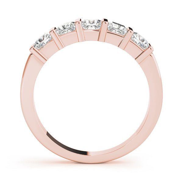 0.50CTW 14K Gold Princess Cut Bar Set 5 Stone Diamond Band - Diamond Ring - Design Jewellers Edmonton