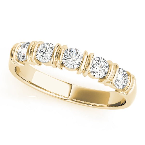 0.50CTW 14K Gold Round Brilliant Cut Diamond Bar Set Band - Diamond Ring - Design Jewellers Edmonton