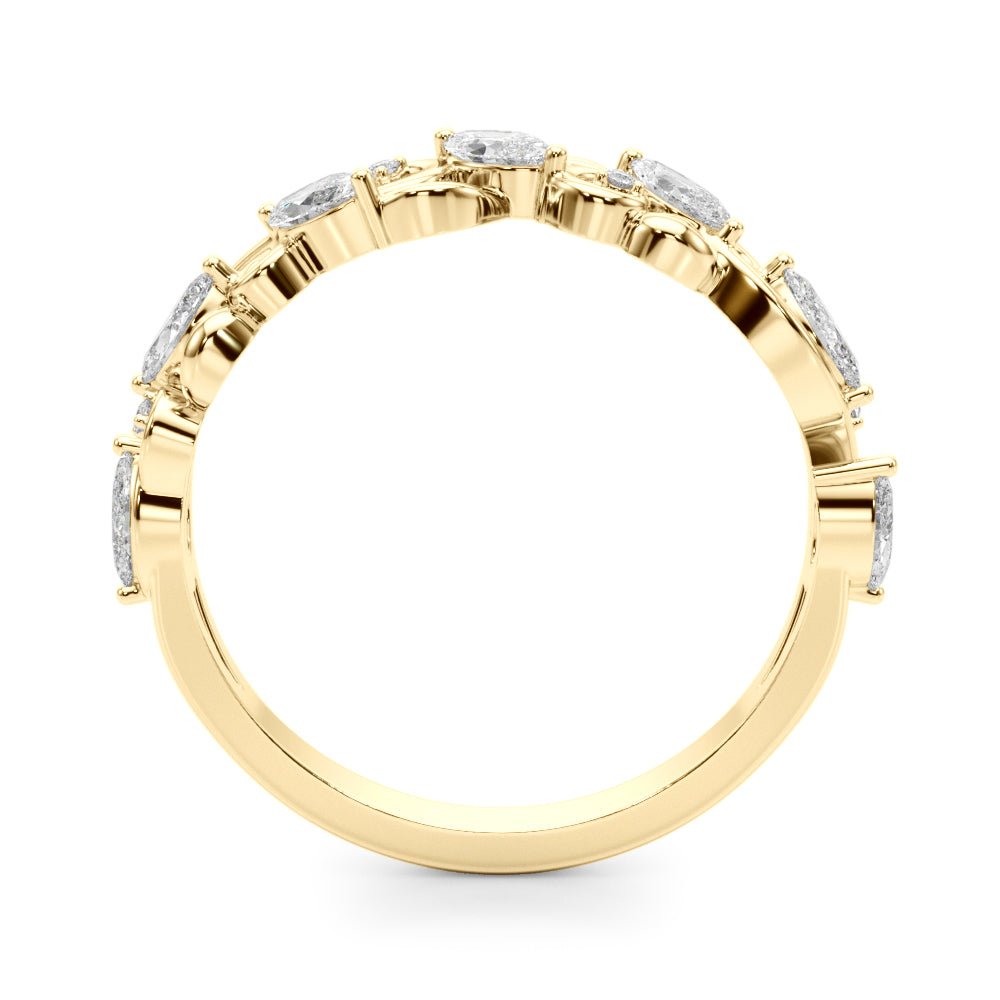 0.50CTW 14K Gold Scroll Design Band With Marquise and Round Diamonds - Diamond Ring - Design Jewellers Edmonton