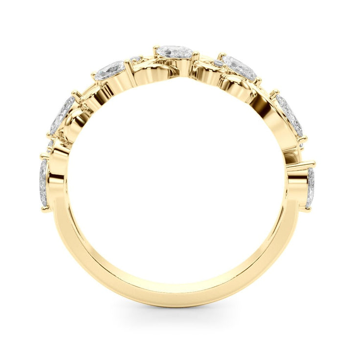 0.50CTW 14K Gold Scroll Design Band With Marquise and Round Diamonds - Diamond Ring - Design Jewellers Edmonton