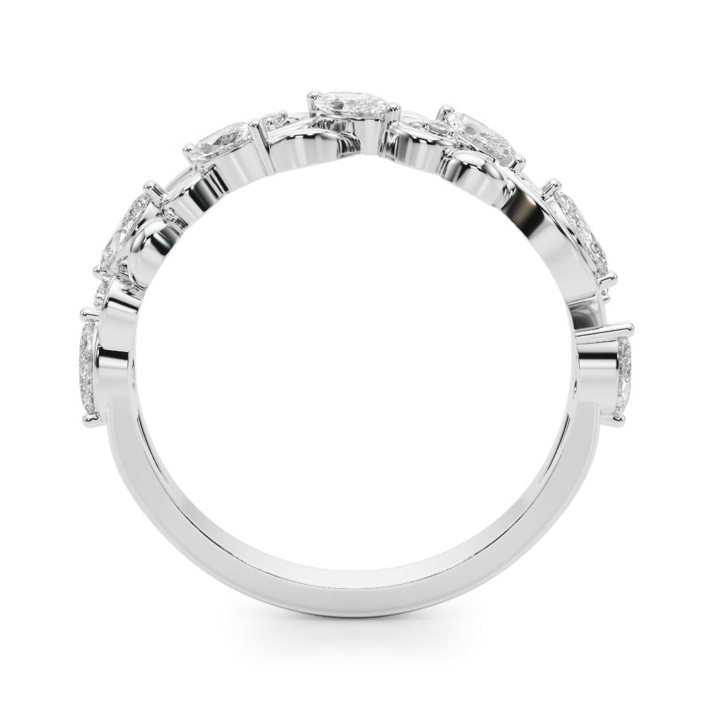 0.50CTW 14K Gold Scroll Design Band With Marquise and Round Diamonds - Diamond Ring - Design Jewellers Edmonton