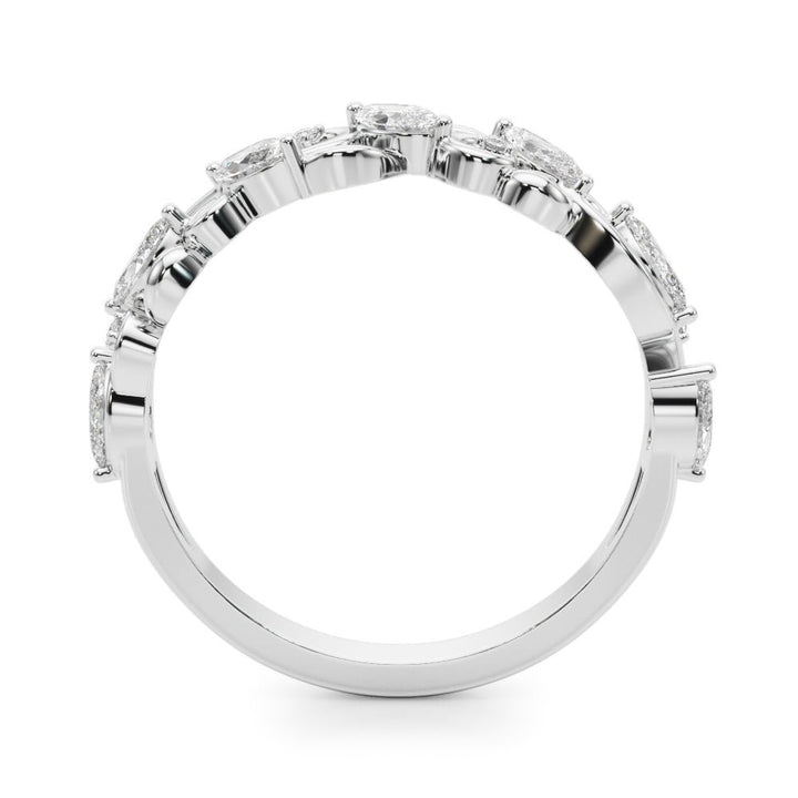 0.50CTW 14K Gold Scroll Design Band With Marquise and Round Diamonds - Diamond Ring - Design Jewellers Edmonton