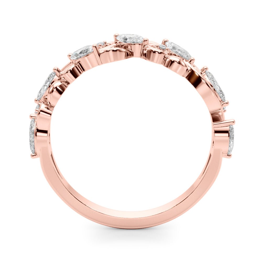 0.50CTW 14K Gold Scroll Design Band With Marquise and Round Diamonds - Diamond Ring - Design Jewellers Edmonton