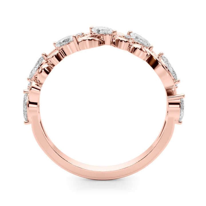 0.50CTW 14K Gold Scroll Design Band With Marquise and Round Diamonds - Diamond Ring - Design Jewellers Edmonton