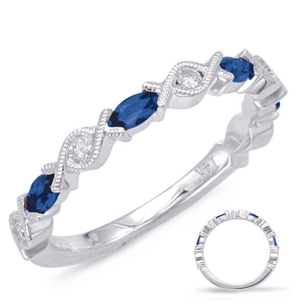0.53 ctw. WHITE GOLD SAPPHIRE & DIAMOND RING